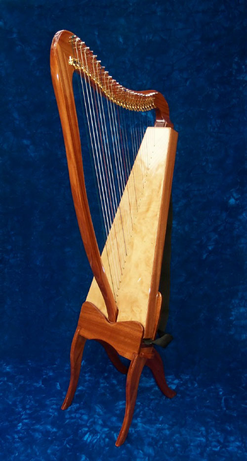 Bass Minstrel harp in African Mahogany
