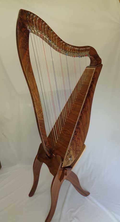 Bass LAP Harp walnut abalone