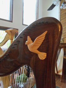 Large dove on a 38-Regency Robusto Harp