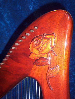Large rose on a 34-Regency Harp